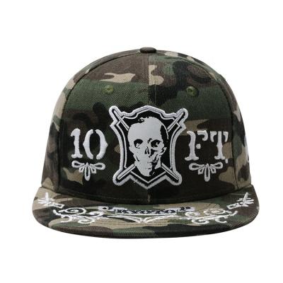 China Fashion inventory high quality stock fashion 3d embroidered brim camouflage hiphop hats for sale