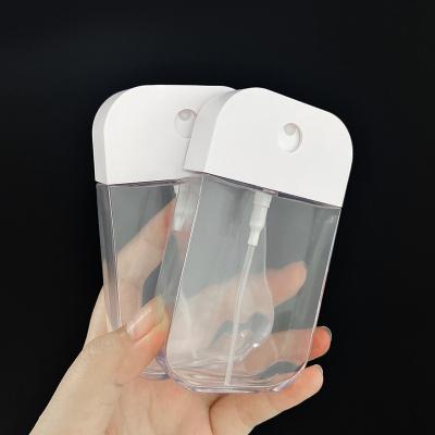 China 45ml Card Bottle With Silica Gel Sleeve 45ml Wholesale High Quality Plastic Spray Bottle Square Card Spray Bottle for sale