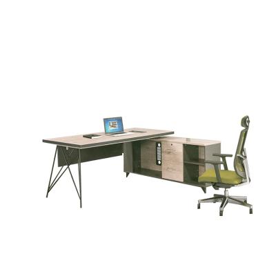 China Extendable Modern Gray Furniture Reception Desk Boss Use Computer Luxury Computer Writing Table for sale