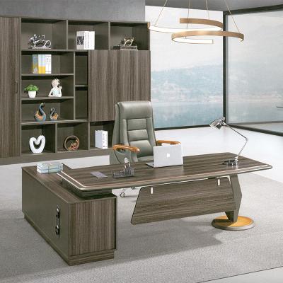 China Extendable L Shape Design Office Manager Office Furniture CEO Wooden Computer Desk Table for sale