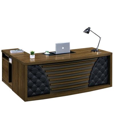 China Boss Desk Table Extendable Luxury Modern Wooden Design for sale