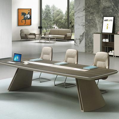 China Customizable New Factory Design Long Conference Tables Modular Conference Table With Aluminum Alloy Conference Table Base for sale