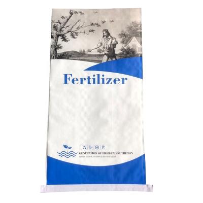 China Moisture proof custom design 20kg pp woven water soluble chemical fertilizer bag recyclable 50kg bopp laminated with pe liner for sale