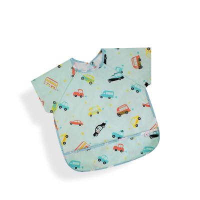 China Washable Baby Raincoat Baby Eating Clothes Kids Long Sleeve Pocket Waterproof Baby Bib for sale