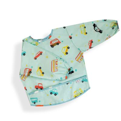 China Washable With Long Sleeves Baby Food Cover Bib , Waterproof Baby Cotton Apron for sale