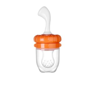 China Silicon Soft Rubbery Baby Eating Fresh Fruit Silicone Nipple Teether Baby Fruit Feeder Training Pacifier for sale