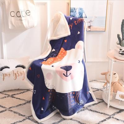 China Eco-friendly Custom Soft Close Skin Fabrics Double Layer Lambswool Baby Blankets Knitted Baby Blanket for sale