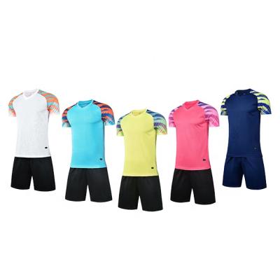 China Custom Sets OEM Plain White Striped Football Soccer Jerseys Soccer Jersey Uniform Set for sale