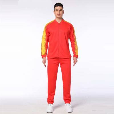 China Sets Youth Man Orange With Yellow Cheap Single Football Tracksuit for sale