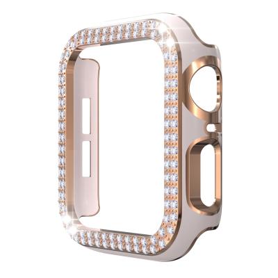 China Water Resistant RiverRock Gold Concept For Apple Watch 7 Case 40mm Luxury Diamond Metal Color Compatible With Bands 6 5 Kinds Of Woman Series for sale