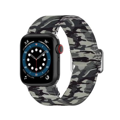 China Water Resistant RiverRock Fabric Strap Watch Band Nylon Print Design For Apple iwatch Band 45 44 42 41 40 38 mm Camouflage Flower for sale