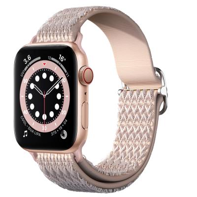 China Hot Selling Water Resistant RiverRock Amazon Fabric Nylon Watchband For Apple Watch Nylon Fabric Band 7 6 5 4 3 2 1 Woman Lady And Girls for sale