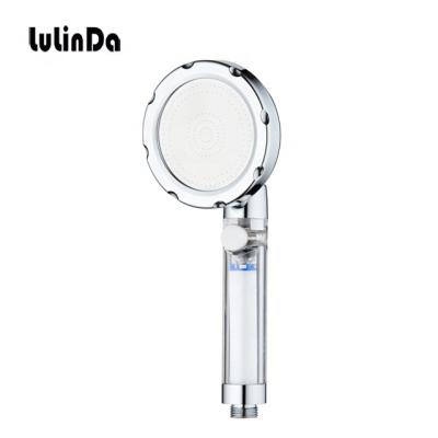 China No Switch Fashion Water Saver Negative Ion Filter Core Shower Head Filter Healthy Hand Showers With Stainless Steel Spray Face for sale