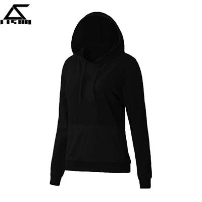 China Women's Long Sleeve Anti-Shrink Sweatshirt Kangaroo Pocket Solid Basic Hoodie for sale