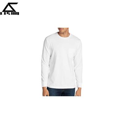 China Anti-Pilling White Pocket T-Shirt Shirt Mens Long Sleeve Washing Long Sleeve for sale