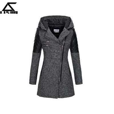 China Autumn Zipper Slim Windproof Women Winter Hooded Coat Anti-Shrink Overcoats Women Coat for sale