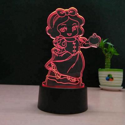 China Modern LED Night Light 3D Led Lamp Deco Light USB LED Lamp Kids Snow White Night Lights Lamp for sale