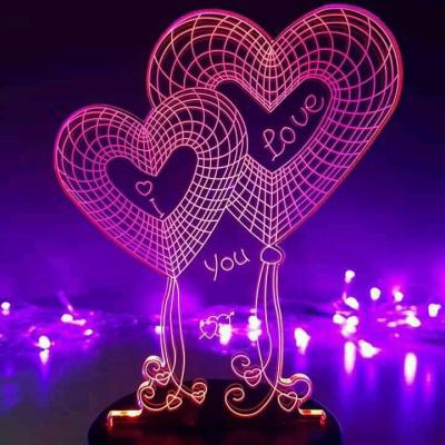 China Modern 3D LED Table Lamp LED Lighting Toy Kids Room Bed Light LED 7 Color Changing Night Lights for sale