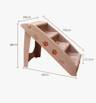 China Dogs Pet Stairs Stairs Bed On And Off Non-Slip Folding Small Teddy Dog Ramp Sofa Cat Dog Climbing Ladder for sale