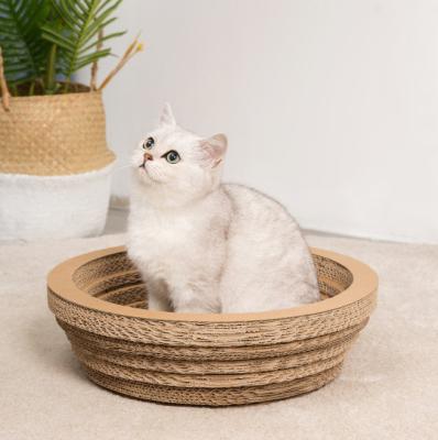 China Viable Claw Crusher Claw Crusher Basin S Size Corrugated Cat Nest Paper Bowl Cat Nest Wear Resistant Toy for sale