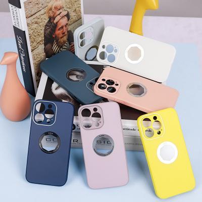 China China Shockproof Manufacture AG Customized Logo Frosted Matte Tempered Glass Silicone TPU Phone Case For Bumper iPhone 11 12 13 for sale