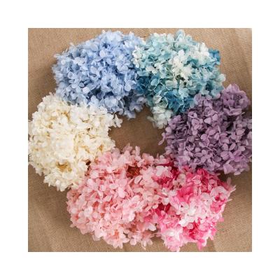 China Wholesale Two Color Natural Touch Wood Hydrangea Wedding Flowers Natural Dried Flowers Preserved Hydrangeas For Wedding Decor for sale