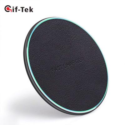 China Mat Wireless Charger For Iphone or Samsung Universal Wireless Leather Mobile Phone Qi Induction Station Fast Charging Pad for sale