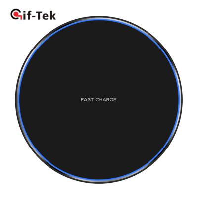 China Hot Selling Mobile Phone Amazon LED Light Edge 10w Qi Fast Charging Portable Wireless Charger for sale