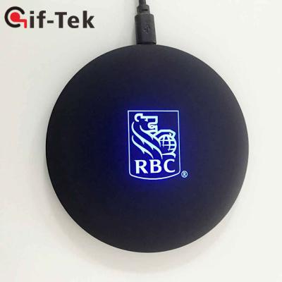 China Hot Selling Mobile Phone LED Light Customizable Logo 10w Wireless Fast Charger Universal Qi Phone Charging Portable Wireless Pad for sale