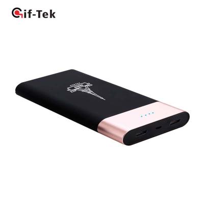 China Wholesale Portable Fast Charging Support Qi Wireless Charger Power Bank With Built In Cable Suction Cup Led Logo Power Banks for sale