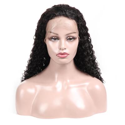 China 100% Grade 10A Virgin Natural Raw Brazilian Human Hair 360 Deep Wave Swiss Lace Front Wig for sale