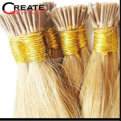 China Pulled Wave 16 Inch 100% Silky Straight Double Remy Blonde Cuticle Aligned Fusion Hair/I Tip Hair Extensions for sale