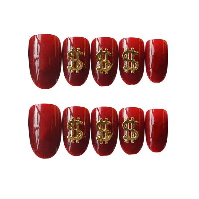 China Marble Finger Nails Shape False Nails Marble Nails Artificial Finger Nails for sale