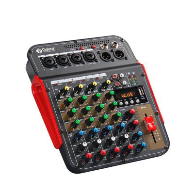 China Professional USB Live Interface Mixer DM4 Mixer DM4 Mixer 4Channel Blueteeth Mixer DJ Console Reverb Effect Home Karaoke for sale