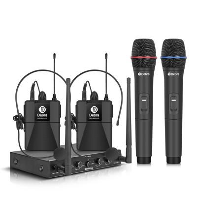 China U-Section Wireless Home Microphone TIWA 4 Channel U-Section Interview Microphone 50M Wireless UHF Wireless Microphone with Four Handhelds/Headsets for sale