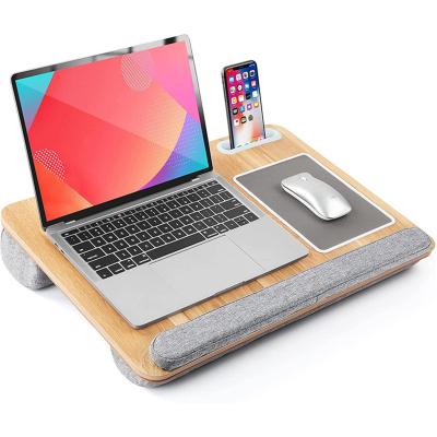 China (Size) Adjustable Portable Custom Bamboo Lap Desk Laptop Table With Study Adjustable Cushion for sale