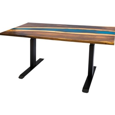 China River Beach Solid Resin Wood Customization Walnut Home Use Dining Table Top Slab 30x48inch for sale