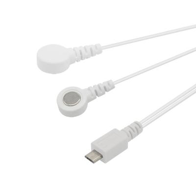 China PVC Lead Wire Magnetic Medical Electrode To Type-C Snap Connector Button Cable for sale