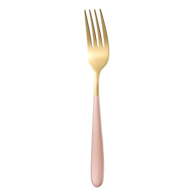 China /304 Stainless Steel Multi Color Stainless Steel Korean Creative Fork Salad Western Style Supply Tableware. for sale