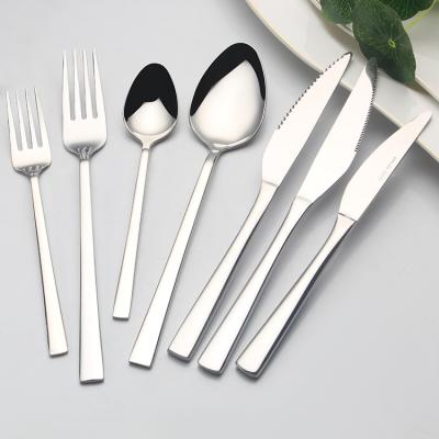 China Kitchen Food Grade Silverware Dinner Spoons, Forks, and Knives Restaurant Stainless Steel Chinese Cutlery for sale