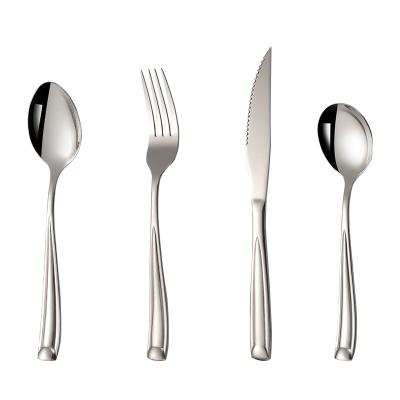 China Sustainable Exquisite Western Food Flatware Stainless Steel Knife Fork Spoon Set Restaurant Supplies Hotel Supplies for sale