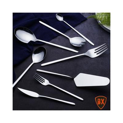 China Sustainable Hot Sale Stainless Steel Utensils Serving Set Flatware Serving Fork Spoon for Home and Restaurant for sale