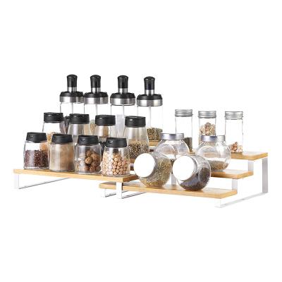 China Retractable Vertical Spice Jar Rack Buffet Storage Rack Three-Layer Slidable Vertical Spice Jar Rack Set for sale