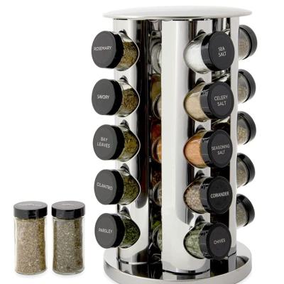 China Transitional Circular Seasoning Mechanism Storage Container Seasoning Seasoning Rack With Glass Jar for sale