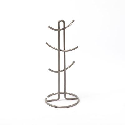 China Sustainable Kitchen Accessories Coffee Cup Rack With 6 Hooks Grapple Tree Rack for sale