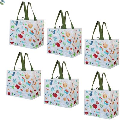 China Eco-Friendly Reusable Shopping Bag With Zipper Folding Promotional Advertising Large Folding 3 Foldable Storage Set for sale