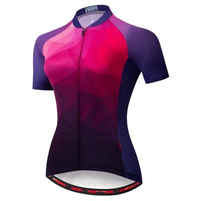 China Breathable Cycling Jersey Women Short Sleeve Bicycle Clothing Full Top MTB Zipper Bike Jerseys Clothes for sale