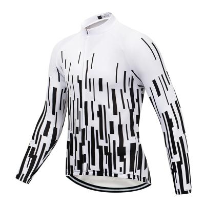 China Breathable Men's Full Sleeve Cycling Jersey Long Road Bicycle Gear Mountain Bike Shirts Full Zipper Cycling Pockets UPF50+ for sale