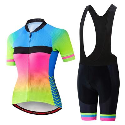 China Breathable Womens Cycling Tank Top Sets Ride Shirts Lightweight Bib Road Bike Tank Top Shorts With Padded Pockets for sale