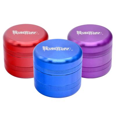 China Custom Viable Logo 4-Piece Grinder CNC Diamond Teeth Air Craft Aluminum Metal Smoking Herb Grinder for sale